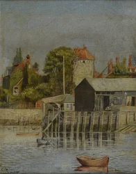 Un canal con astillero, 1884